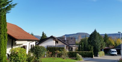 Am Fuße der Schwäbischen Alb - Blick auf die Ferienwohnung in Richtung Mössingen