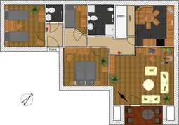 Plattegrond van het appartement